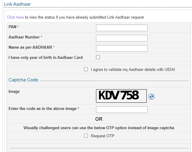 link Aadhar card