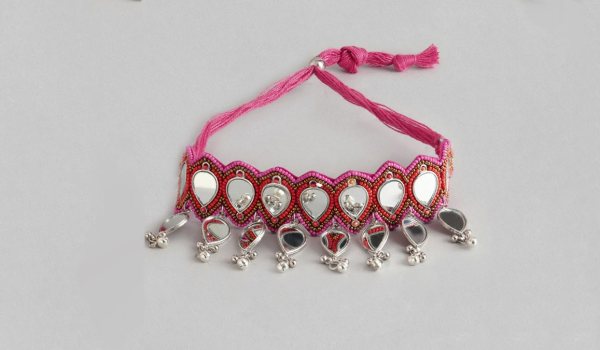 Beaded Mirror Work Choker