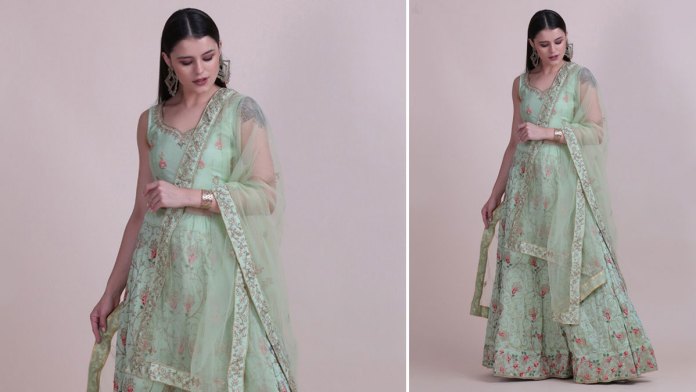 सेज ग्रीन लहंगा - Sage Green Lehenga